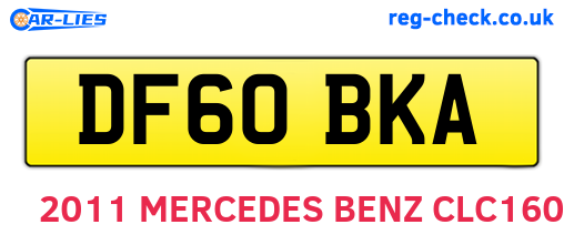 DF60BKA are the vehicle registration plates.
