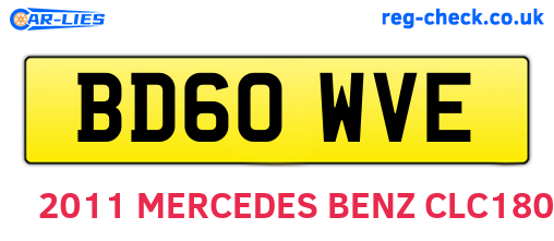 BD60WVE are the vehicle registration plates.