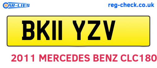 BK11YZV are the vehicle registration plates.