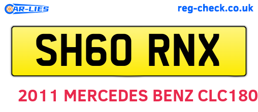 SH60RNX are the vehicle registration plates.