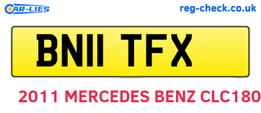BN11TFX are the vehicle registration plates.