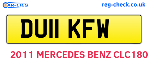 DU11KFW are the vehicle registration plates.