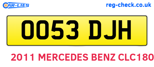 OO53DJH are the vehicle registration plates.