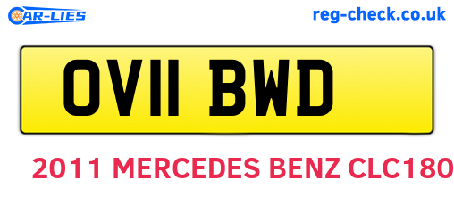 OV11BWD are the vehicle registration plates.