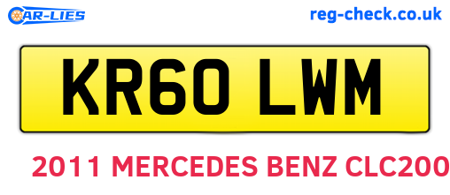 KR60LWM are the vehicle registration plates.