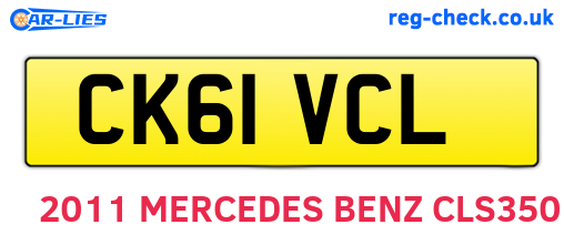 CK61VCL are the vehicle registration plates.