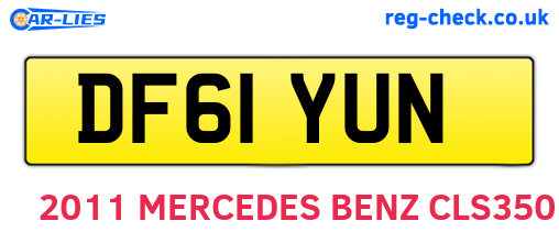 DF61YUN are the vehicle registration plates.
