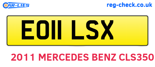 EO11LSX are the vehicle registration plates.