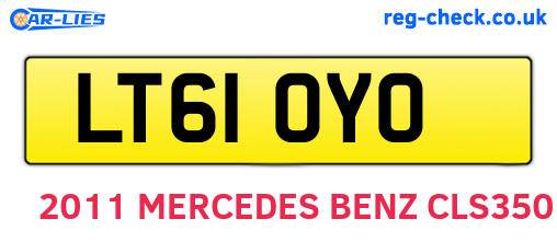 LT61OYO are the vehicle registration plates.