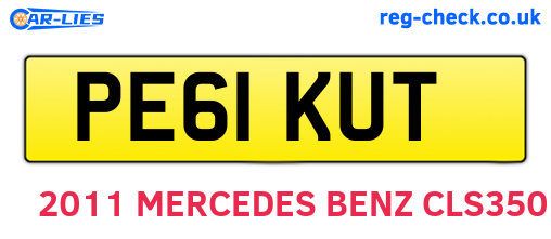PE61KUT are the vehicle registration plates.