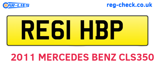 RE61HBP are the vehicle registration plates.