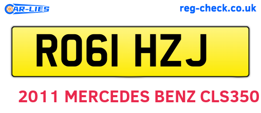 RO61HZJ are the vehicle registration plates.