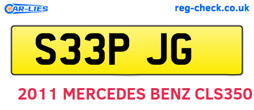 S33PJG are the vehicle registration plates.