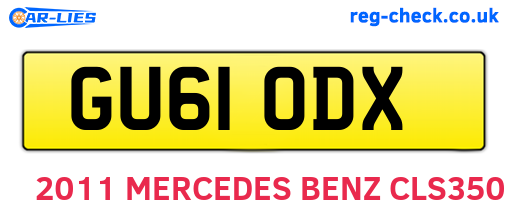 GU61ODX are the vehicle registration plates.