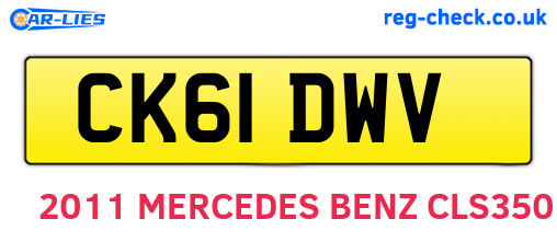 CK61DWV are the vehicle registration plates.