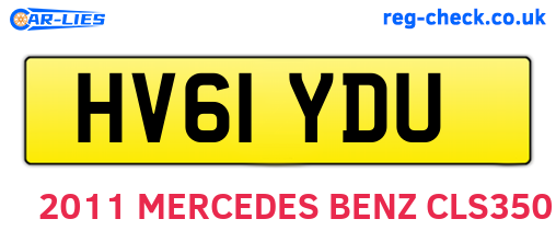 HV61YDU are the vehicle registration plates.