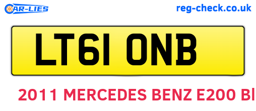 LT61ONB are the vehicle registration plates.
