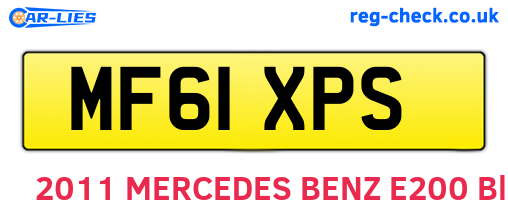MF61XPS are the vehicle registration plates.