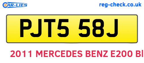 PJT558J are the vehicle registration plates.