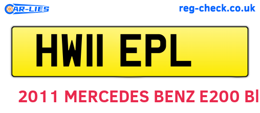 HW11EPL are the vehicle registration plates.