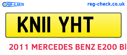 KN11YHT are the vehicle registration plates.