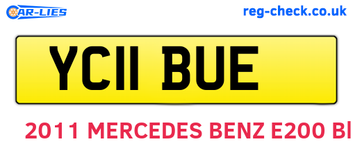 YC11BUE are the vehicle registration plates.