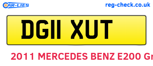 DG11XUT are the vehicle registration plates.