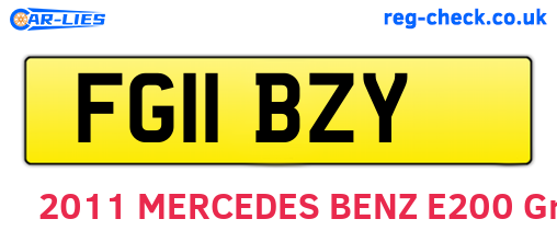FG11BZY are the vehicle registration plates.