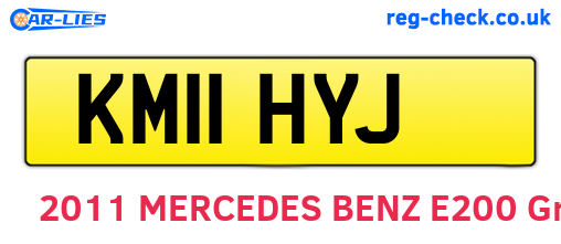 KM11HYJ are the vehicle registration plates.