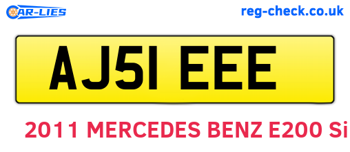 AJ51EEE are the vehicle registration plates.