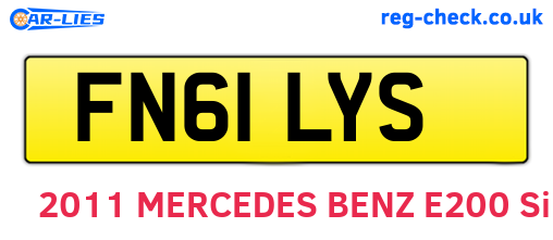 FN61LYS are the vehicle registration plates.