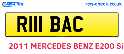 R111BAC are the vehicle registration plates.