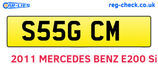 S55GCM are the vehicle registration plates.
