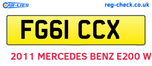FG61CCX are the vehicle registration plates.