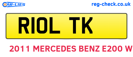 R10LTK are the vehicle registration plates.