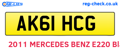 AK61HCG are the vehicle registration plates.