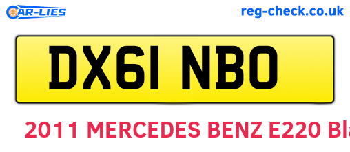 DX61NBO are the vehicle registration plates.