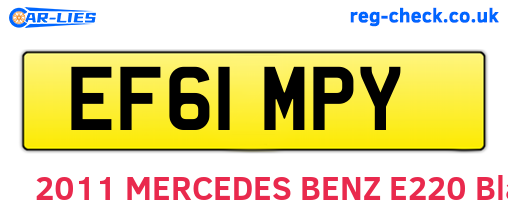 EF61MPY are the vehicle registration plates.