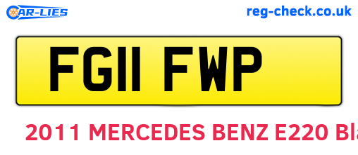 FG11FWP are the vehicle registration plates.