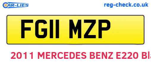 FG11MZP are the vehicle registration plates.