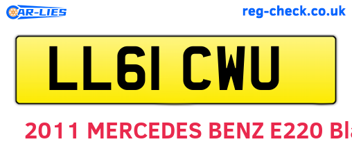 LL61CWU are the vehicle registration plates.