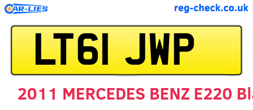 LT61JWP are the vehicle registration plates.