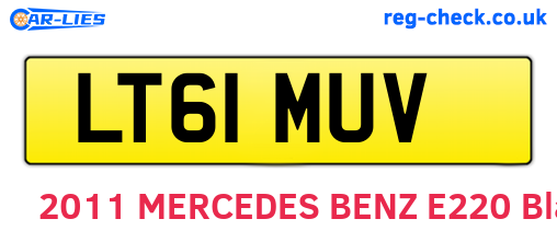 LT61MUV are the vehicle registration plates.