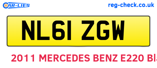 NL61ZGW are the vehicle registration plates.