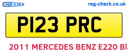 P123PRC are the vehicle registration plates.