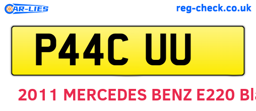 P44CUU are the vehicle registration plates.