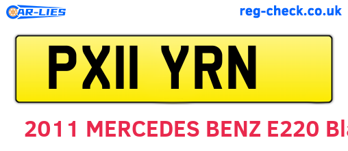PX11YRN are the vehicle registration plates.