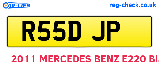 R55DJP are the vehicle registration plates.