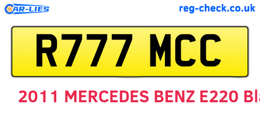 R777MCC are the vehicle registration plates.