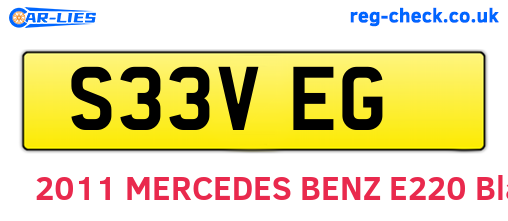 S33VEG are the vehicle registration plates.